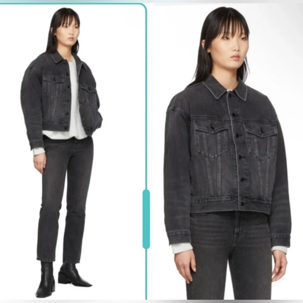 Alexander Wang Black Denim Game Jacket Size S